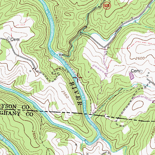 Topographic Map of Rutherford Mill (historical), VA