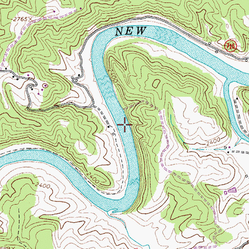 Topographic Map of Shaw Ferry (historical), VA