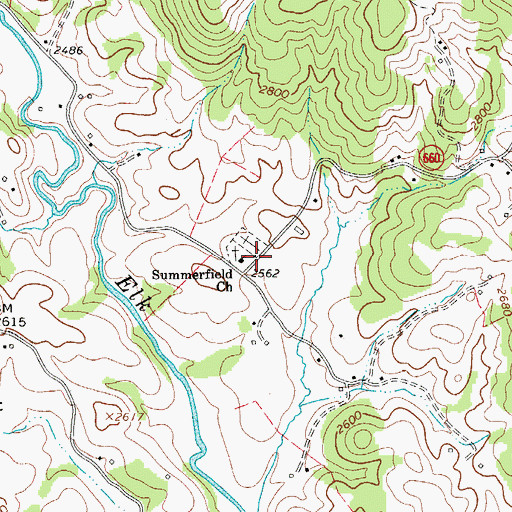 Topographic Map of Summerfield School (historical), VA