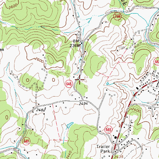 Topographic Map of Taylor Chapel (historical), VA