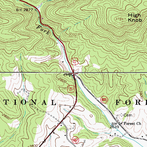 Topographic Map of Turkey Fork, VA