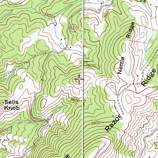 Topographic Map of Upper Sharp Knob, VA