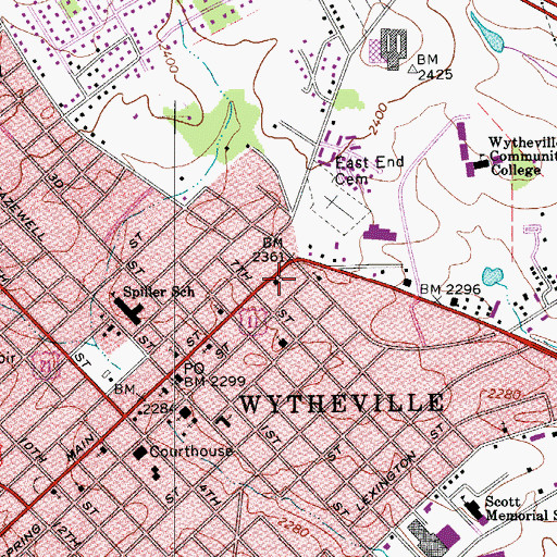Topographic Map of Bethel African Methodist Episcopal Church, VA