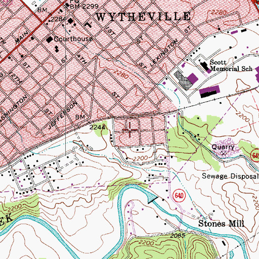 Topographic Map of Bibleway Baptist Church, VA