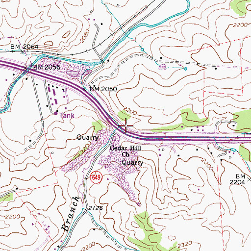 Topographic Map of Cedar Hill School (historical), VA
