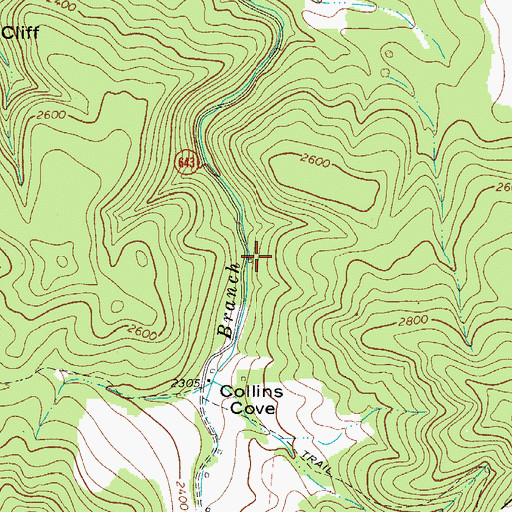 Topographic Map of Cove Branch School (historical), VA