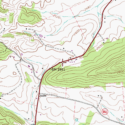 Topographic Map of Edgewood School (historical), VA