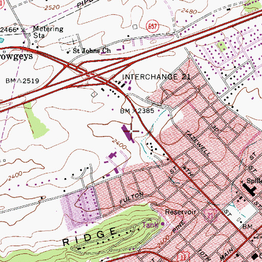 Topographic Map of Evansham Shopping Center, VA