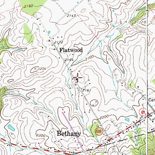 Topographic Map of Flatwoods Church of God, VA