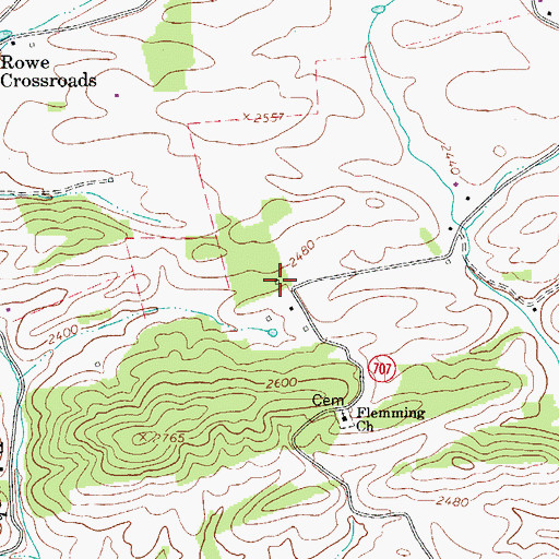 Topographic Map of Flemming School (historical), VA