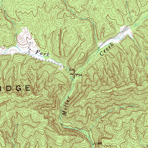 Topographic Map of Forks of Road, VA