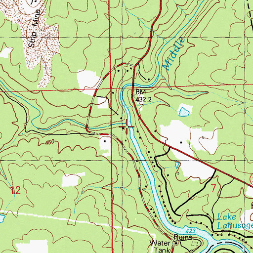 Topographic Map of Brush Creek, AL