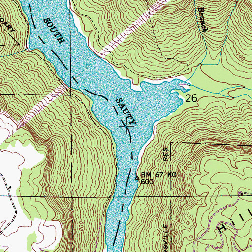 Topographic Map of Bucks Pocket, AL