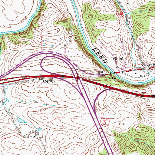 Topographic Map of Interchange 32, VA