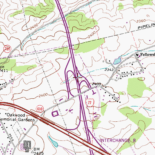 Topographic Map of Interchange 41, VA