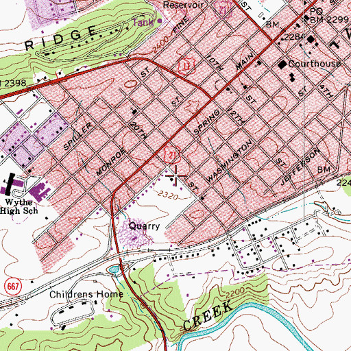Topographic Map of Jackson Presbyterian Chapel, VA