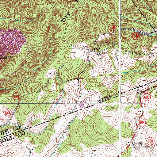 Topographic Map of Low Gap School (historical), VA