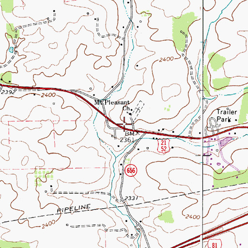 Topographic Map of Mount Pleasant School (historical), VA