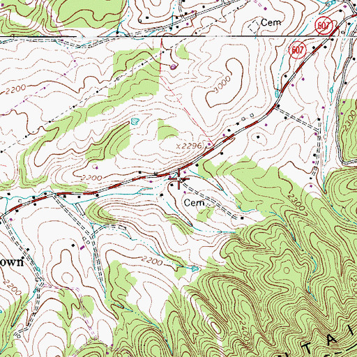 Topographic Map of New Castleton School (historical), VA