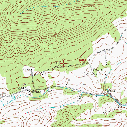 Topographic Map of New Hope Church, VA