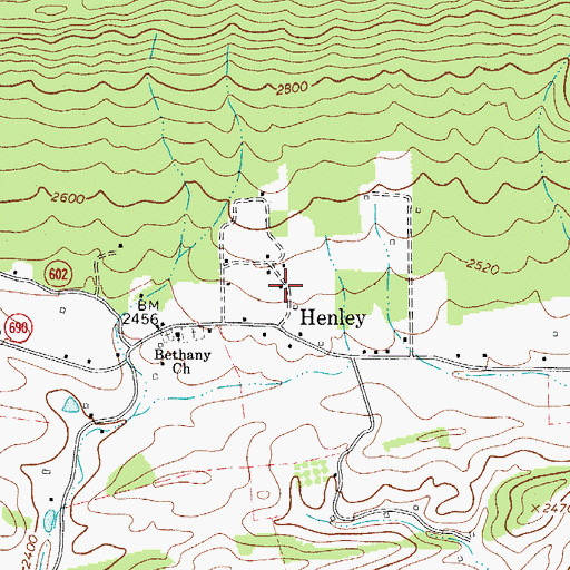 Topographic Map of New Hope School (historical), VA