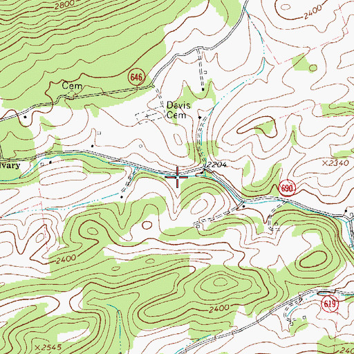 Topographic Map of Slate Spring School (historical), VA