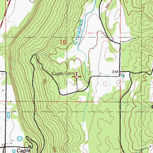 Topographic Map of Cagle Cemetery, AL
