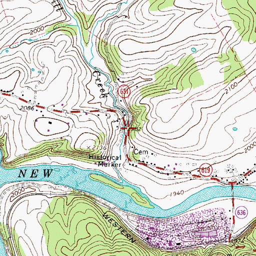 Topographic Map of Thorn Ferry, VA