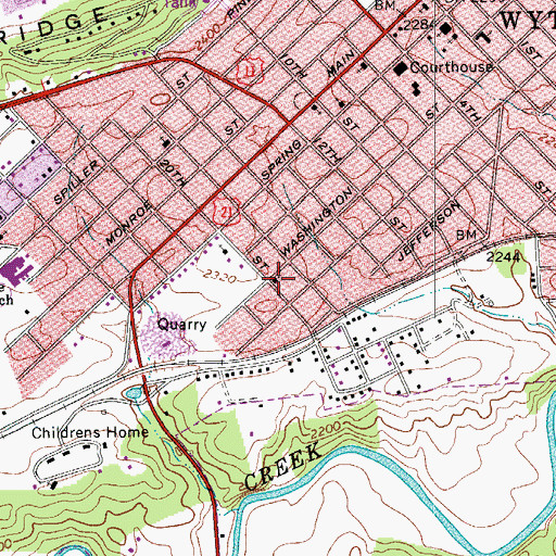 Topographic Map of Wytheville Pentecostal Holiness Church, VA