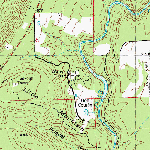 Topographic Map of Cloudmont Resort, AL