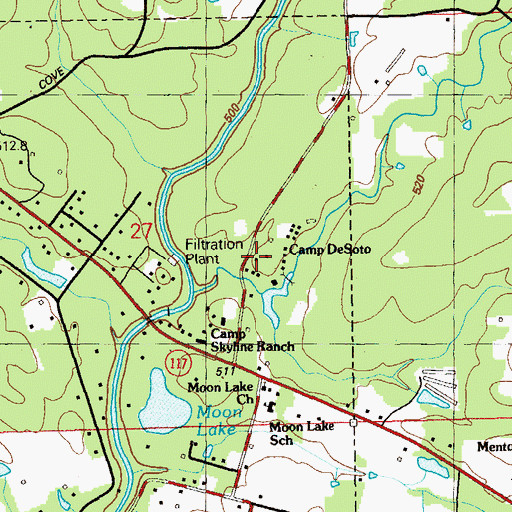 Topographic Map of Camp De Soto, AL