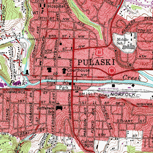 Topographic Map of Christ Episcopal Church, VA
