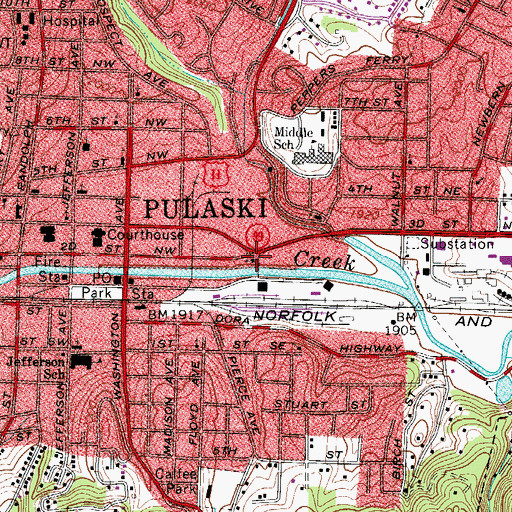 Topographic Map of Church of God, VA