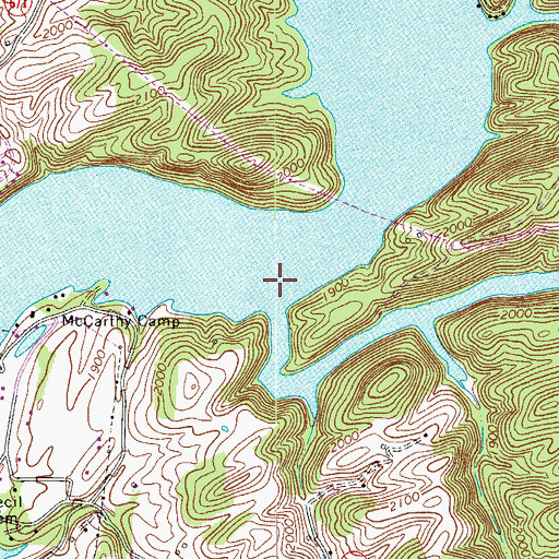Topographic Map of Clapboard Creek, VA