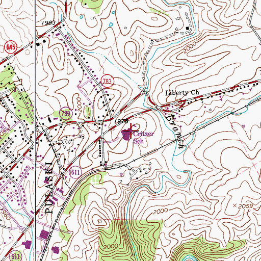 Topographic Map of Critzer Elementary School, VA