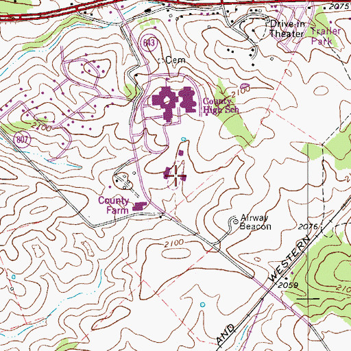 Topographic Map of Dobson Stadium, VA