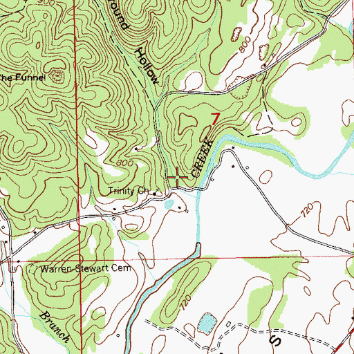 Topographic Map of Campground Hollow, AL