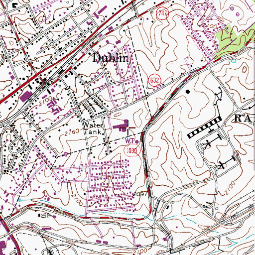 Topographic Map of Dublin Elementary School, VA