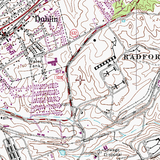 Topographic Map of Dublin Park, VA