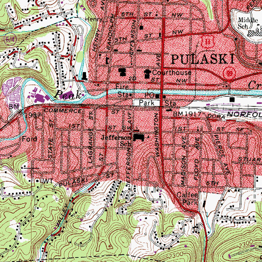 Topographic Map of First Church of the Brethren, VA