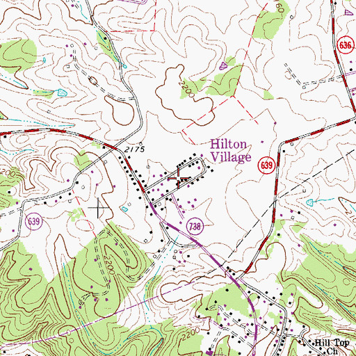 Topographic Map of Hilton Village, VA