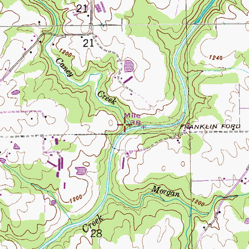 Topographic Map of Caney Creek, AL
