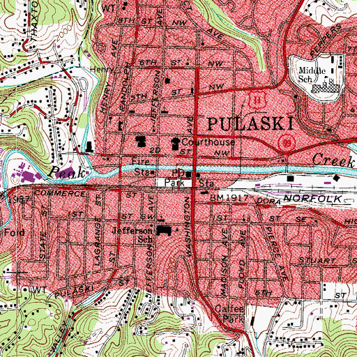 Topographic Map of Jackson Park, VA