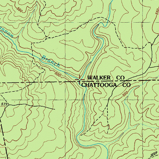 Topographic Map of Cannon Branch, AL