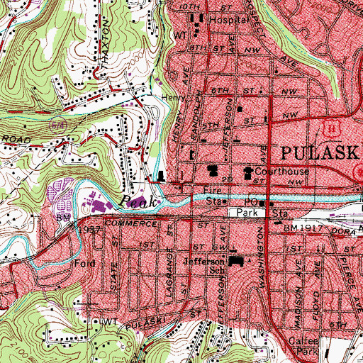 Topographic Map of New Century Methodist Church, VA