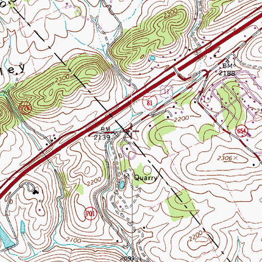 Topographic Map of Oglesby School (historical), VA