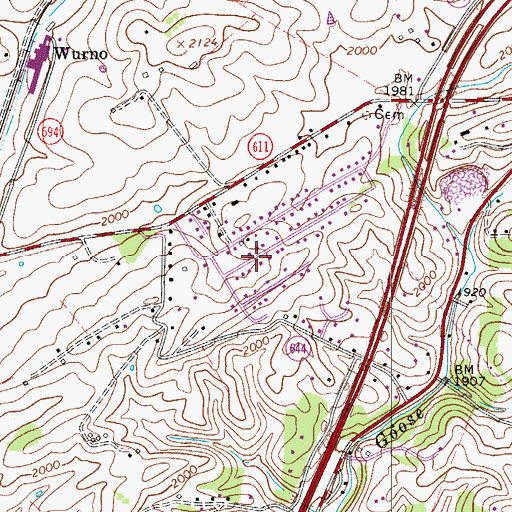 Topographic Map of Pulaski County, VA
