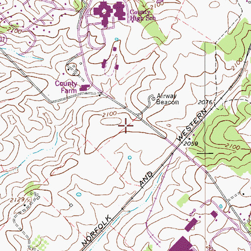Topographic Map of Pulaski County Corporate Center, VA