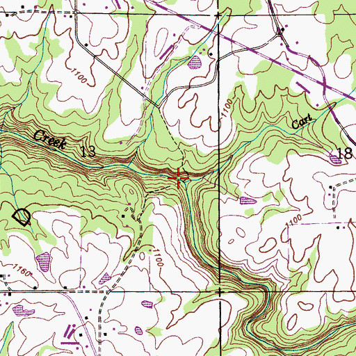 Topographic Map of Cart Branch, AL