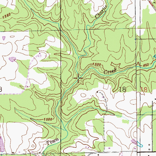Topographic Map of Charlie Creek, AL